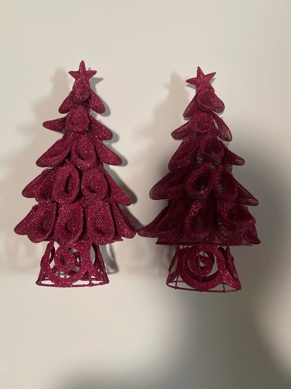 Pink glittery Christmas trees